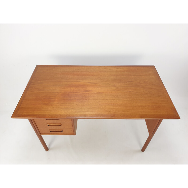 Danish vintage teak desk by Gunnar Nielsen Tibergaard, 1960s