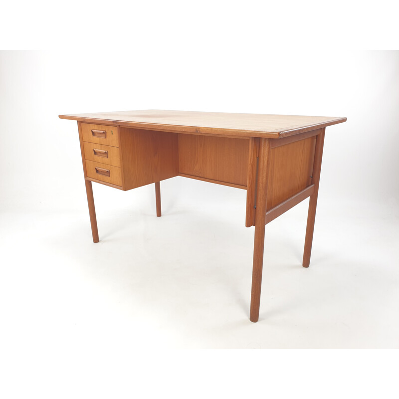 Danish vintage teak desk by Gunnar Nielsen Tibergaard, 1960s