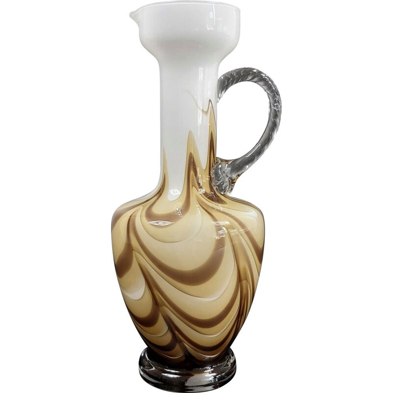 Vase vintage Pop Art en verre par Opaline Florence, Italie 1970