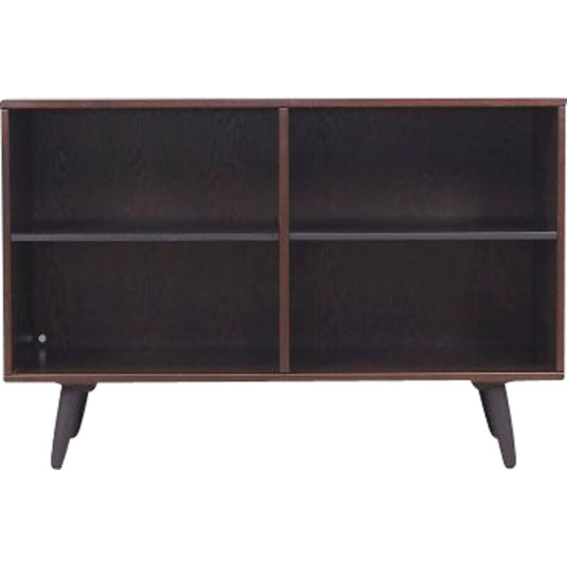 Oakwood stained black vintage bookcase, Denmark 1970s