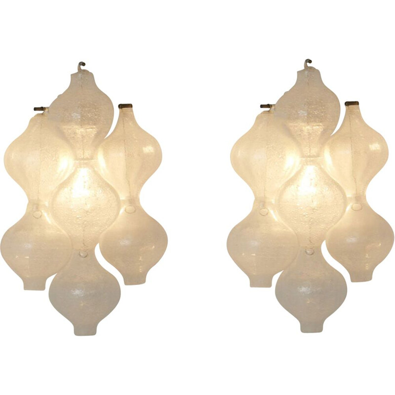 Pair of vintage "Tulipan" wall lamps by J.T. Kalmar, Austria 1960s