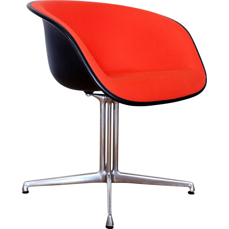 Black and orange vintage La Fonda armchair by Eames for Vitra, 2008