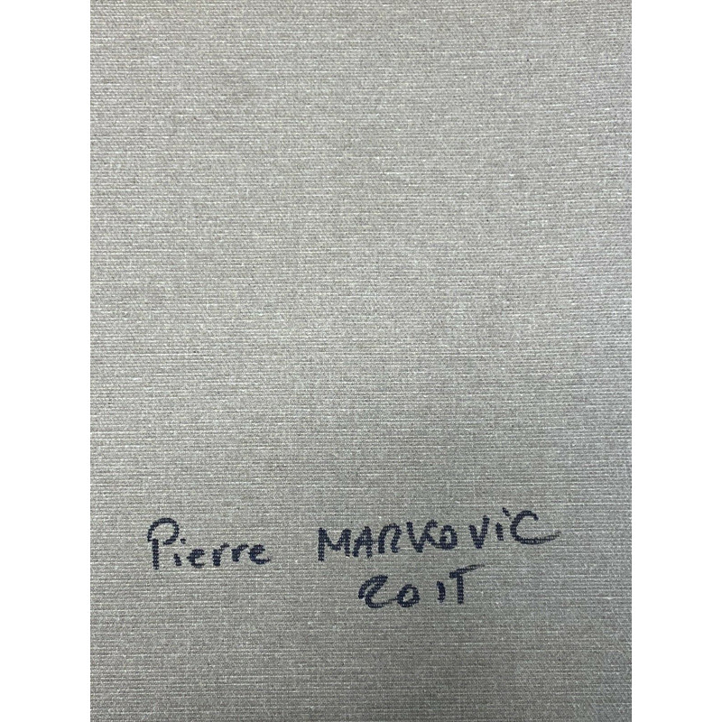 Óleo vintage sobre lienzo "retrato perfil hombre" de Pierre Markovic, 2015