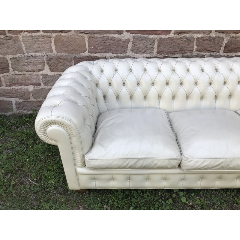 Ensemble de salon vintage Chesterfield en cuir, 1986