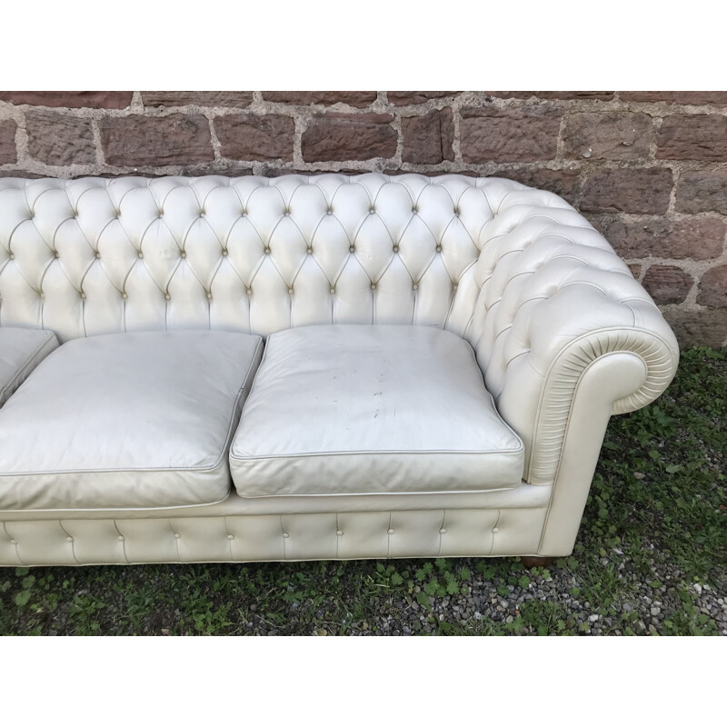 Vintage Chesterfield Wohnzimmergarnitur aus Leder, 1986