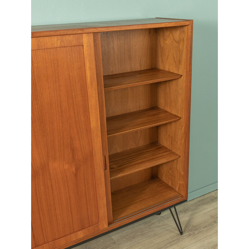 Vintage teak cabinet with two sliding doors by Poul Hundevad, Denmark 1960s