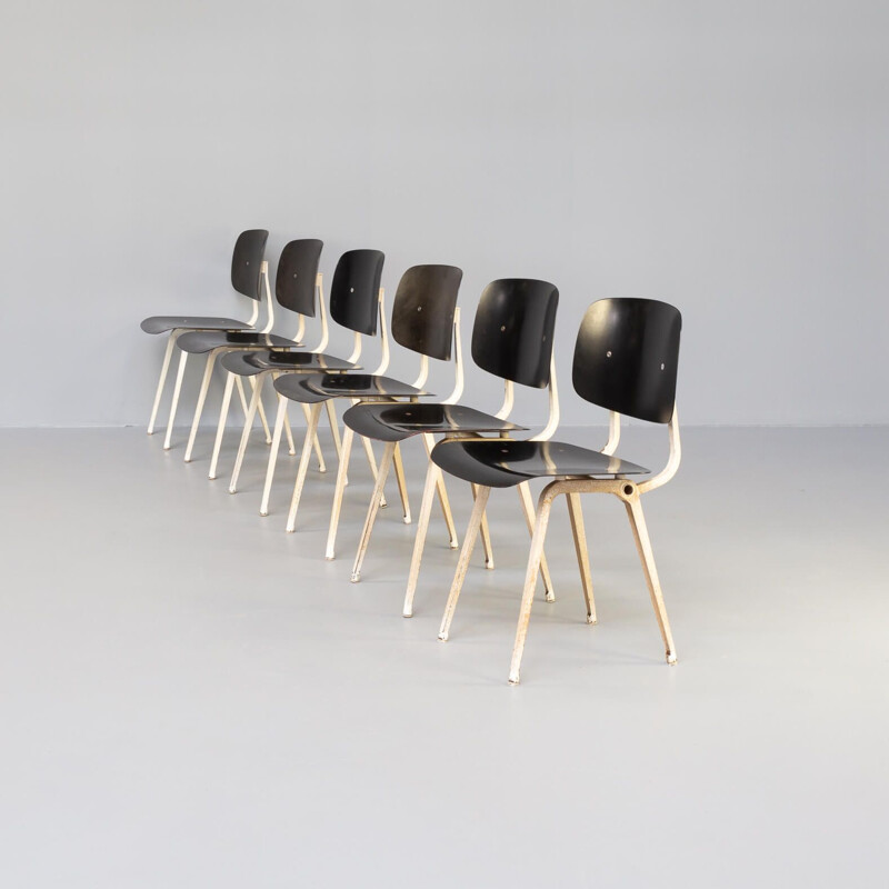 Set of 6 vintage "revolt" chairs by Friso Kramer for Ahrend de Cirkel