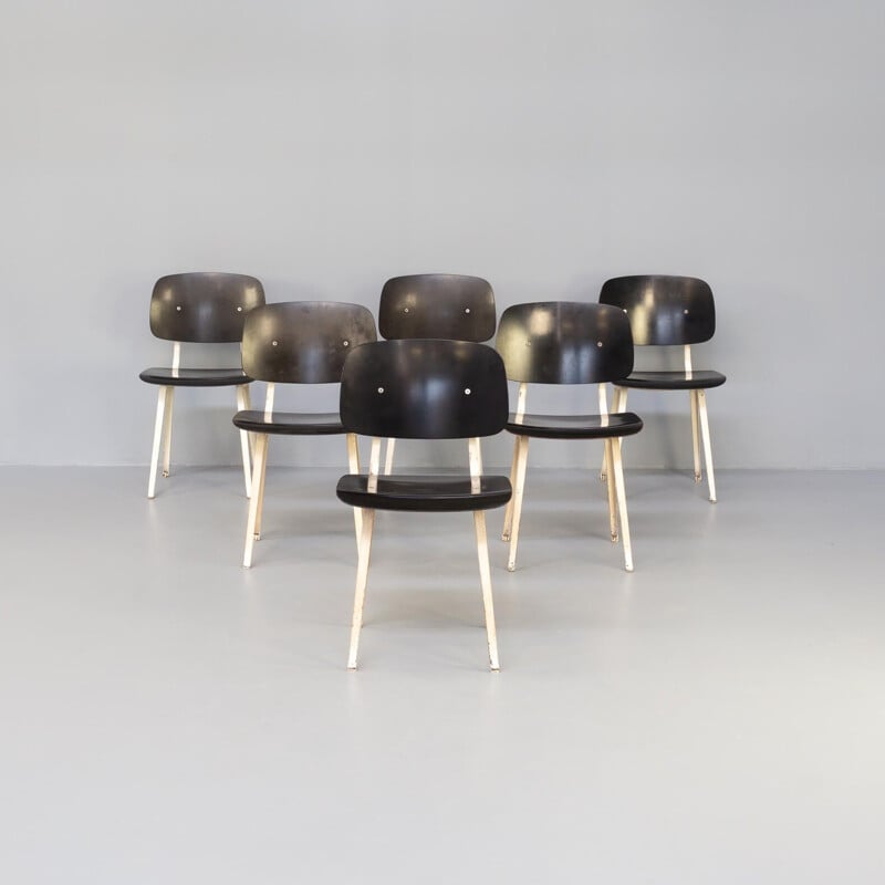 Ensemble de 6 chaises vintage "revolt" de Friso Kramer pour Ahrend de Cirkel