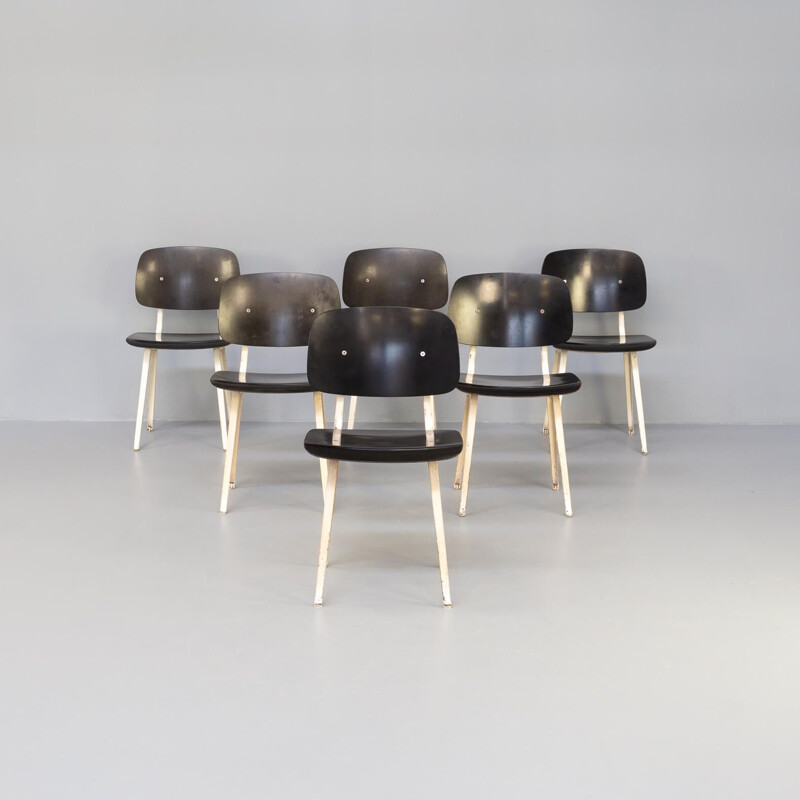 Set of 6 vintage "revolt" chairs by Friso Kramer for Ahrend de Cirkel