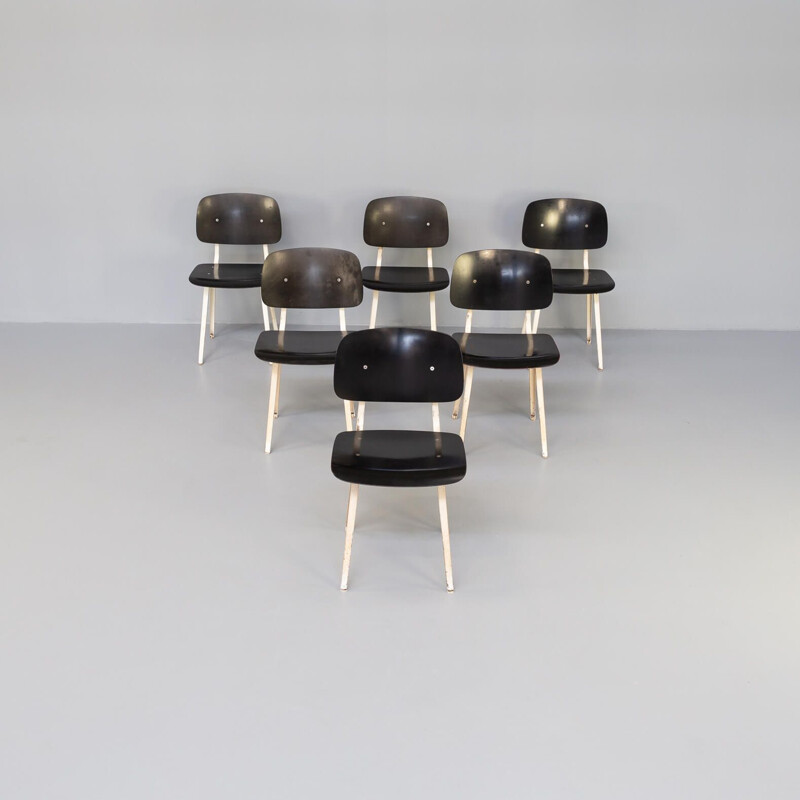 Set of 6 vintage "revolt" chairs by Friso Kramer for Ahrend de Cirkel