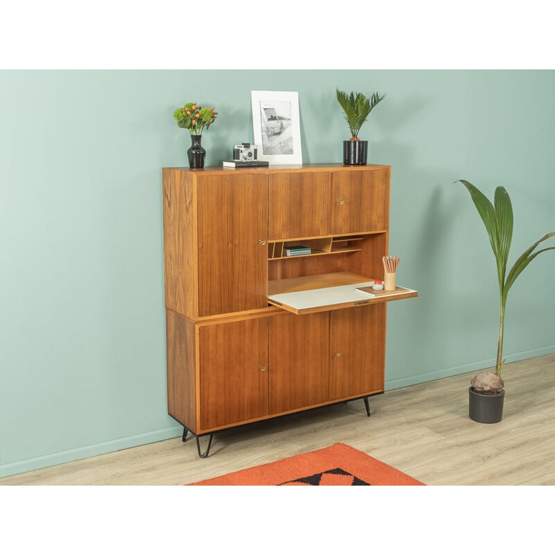 Vintage walnut secretary by Behr Möbel, Germany 1950s