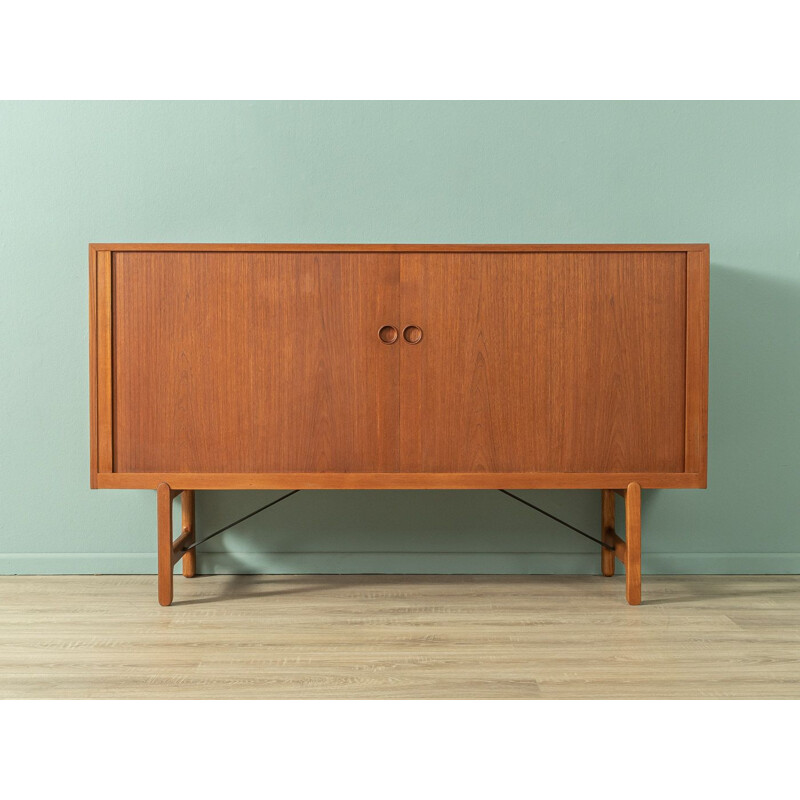 Vintage teak sideboard with two tambour doors, Denmark 1960s