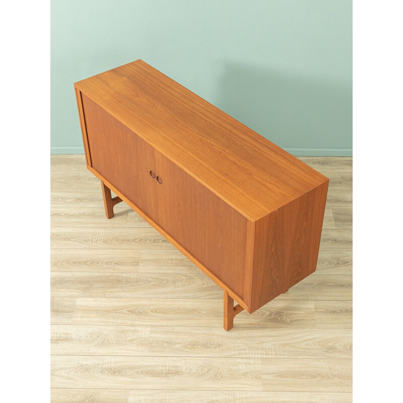 Vintage teak sideboard with two tambour doors, Denmark 1960s