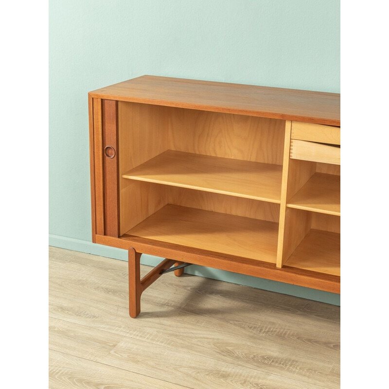 Vintage teak sideboard with two tambour doors, Denmark 1960s