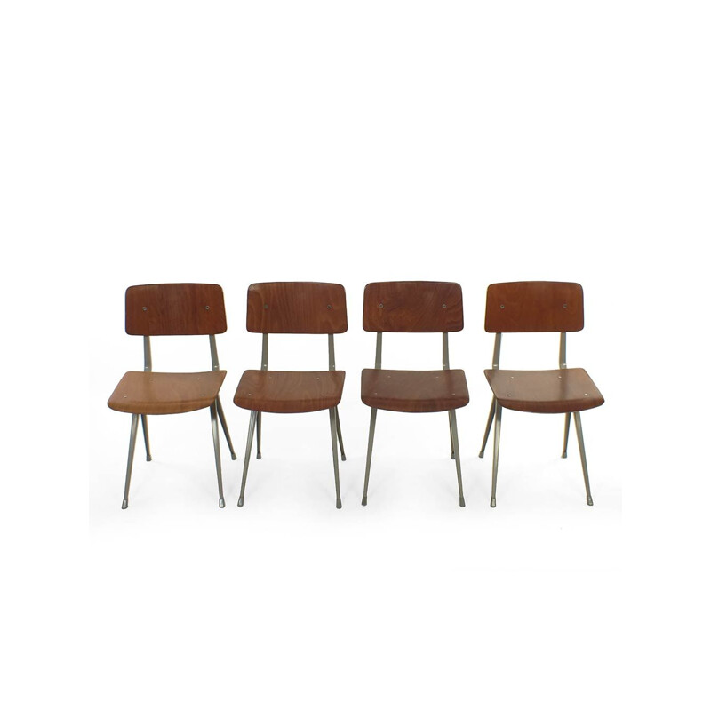 Set 4 vintage Result chairs by Friso Kramer for Ahrend de Cirkel, Netherlands 1960s