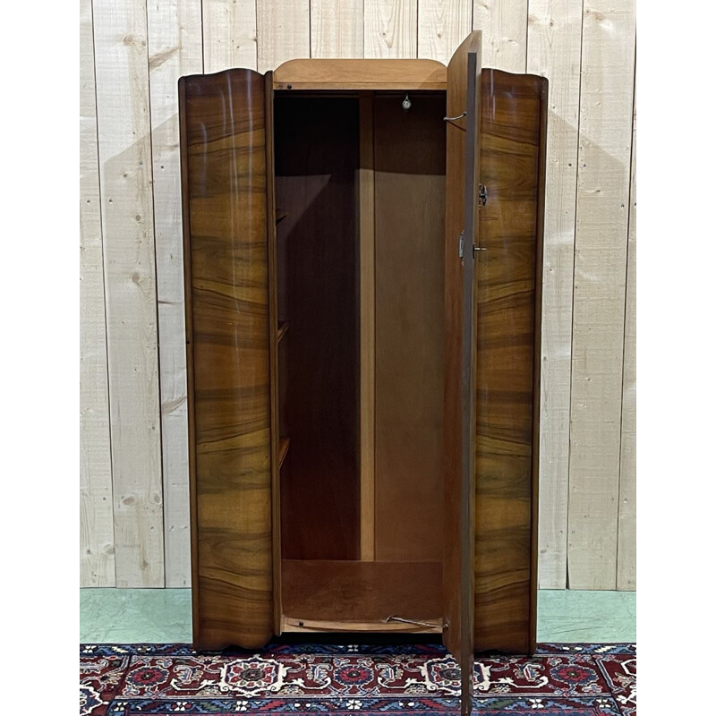 Vintage English Art Deco cabinet in burr walnut