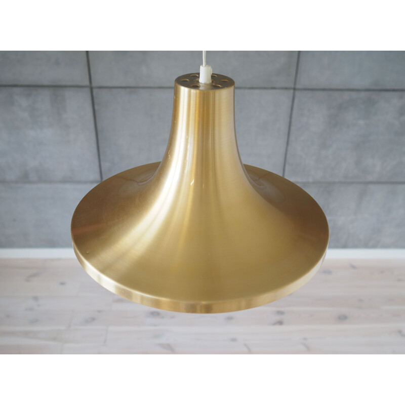 Vintage golden pendant lamp, Denmark 1970s