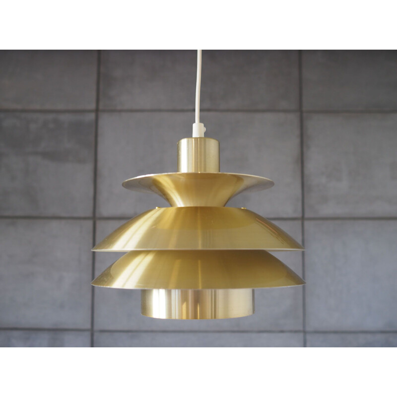 Vintage golden colour pendant lamp, Denmark 1970s