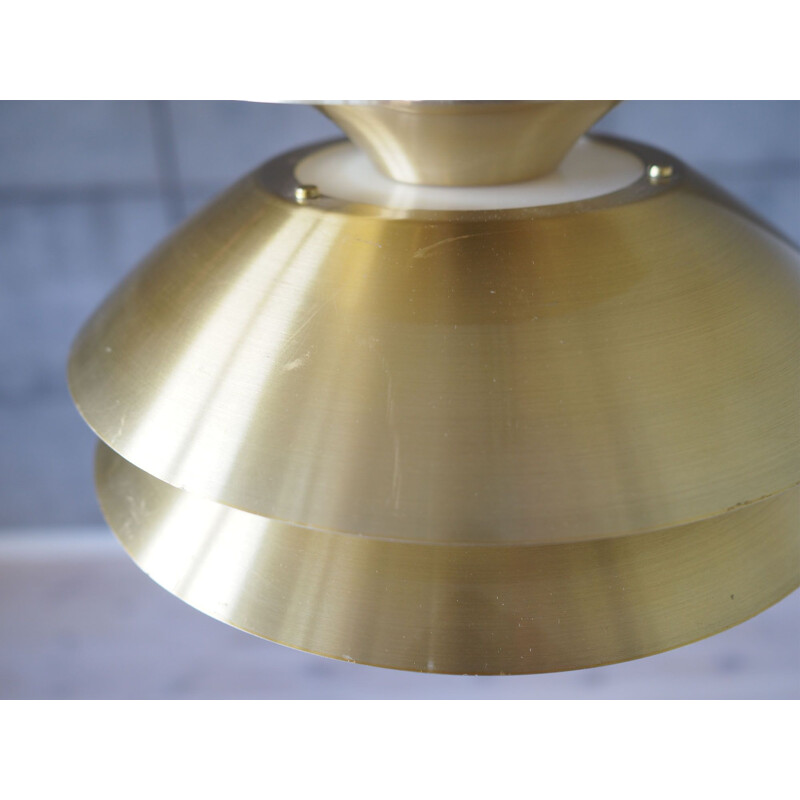 Vintage golden colour pendant lamp, Denmark 1970s