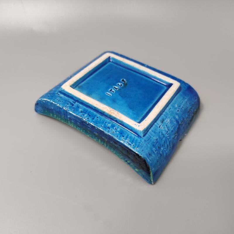 Vintage ashtray Blue Rimini by Bitossi for Aldo Londi, Italy 1960