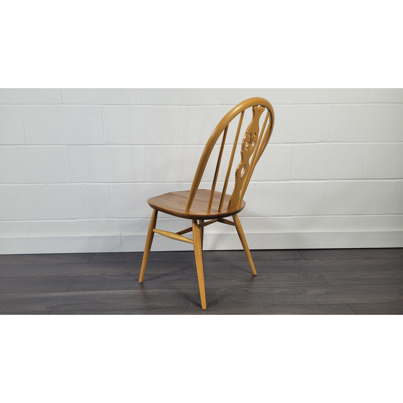 Vintage Fleur Windsor elmwood & beechwood dining chair by Ercol, 1980s