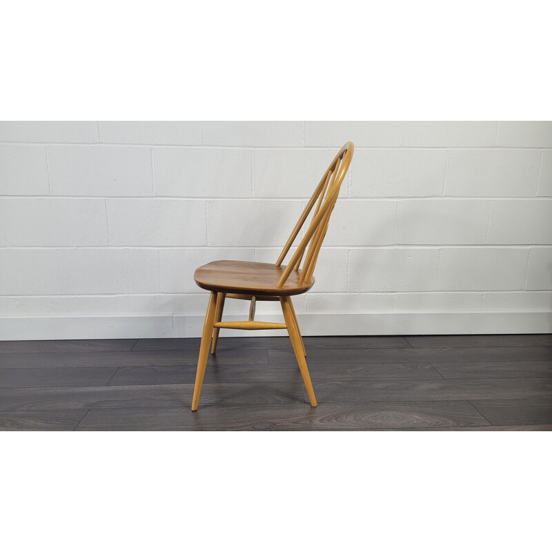 Vintage Fleur Windsor elmwood & beechwood dining chair by Ercol, 1980s