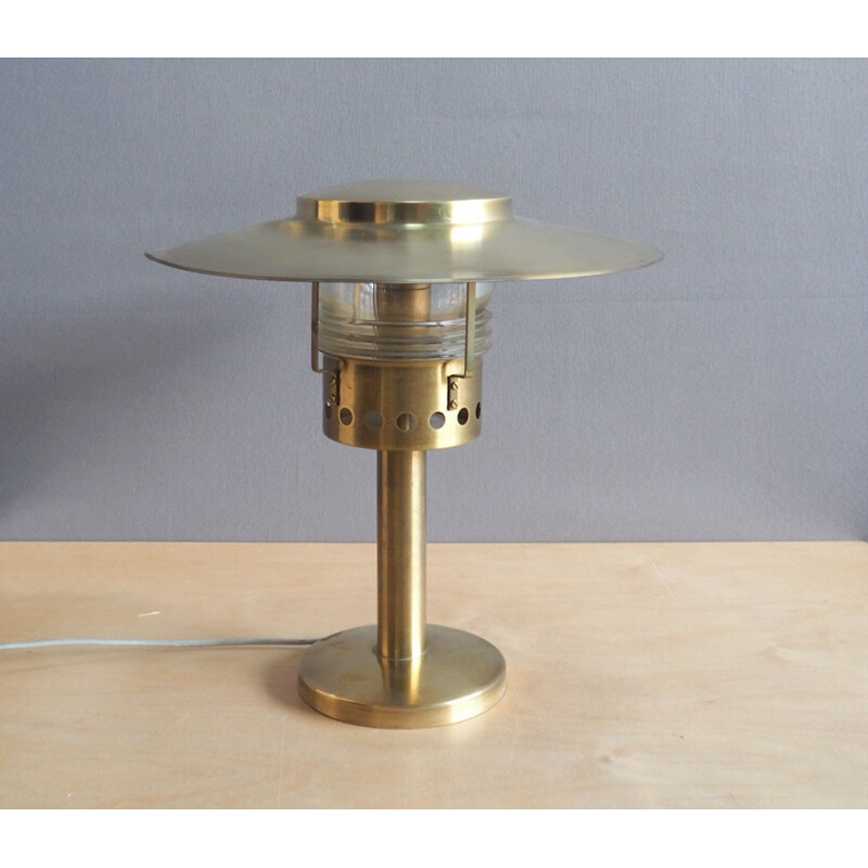 Lampe de table en laiton et verre, A HOLM SORENSEN - 1960