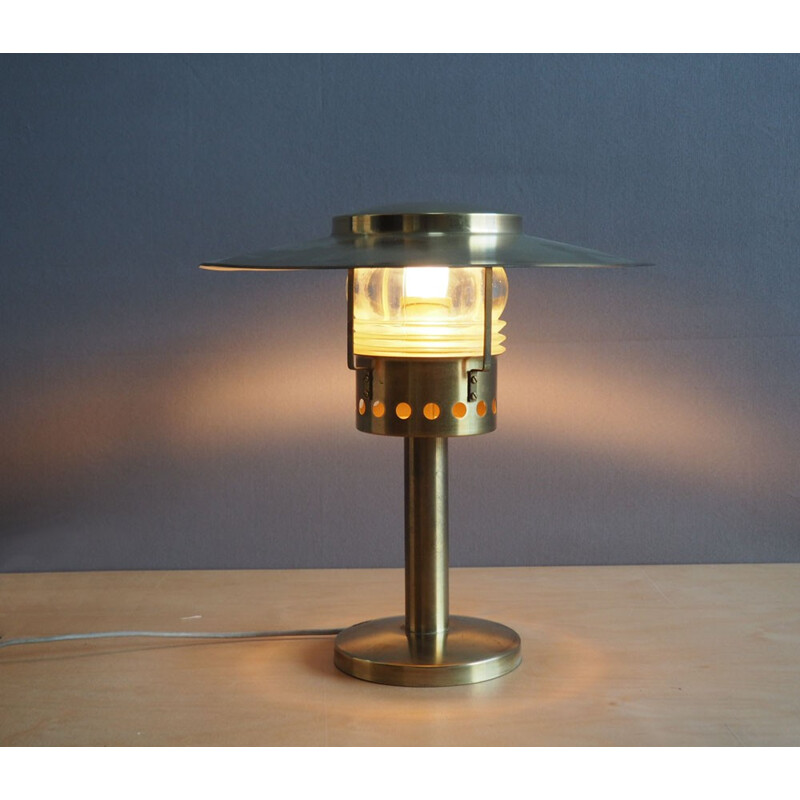 Lampe de table en laiton et verre, A HOLM SORENSEN - 1960