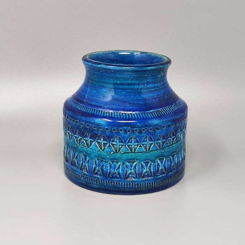 Vintage "Blue vase Bitossi for Aldo Londi, Italy 1960s