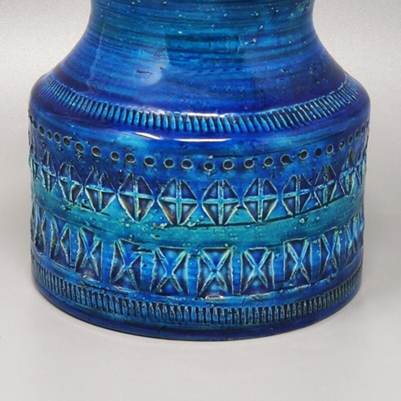 Vaso vintage "Blue Rimini" di Bitossi per Aldo Londi, Italia 1960