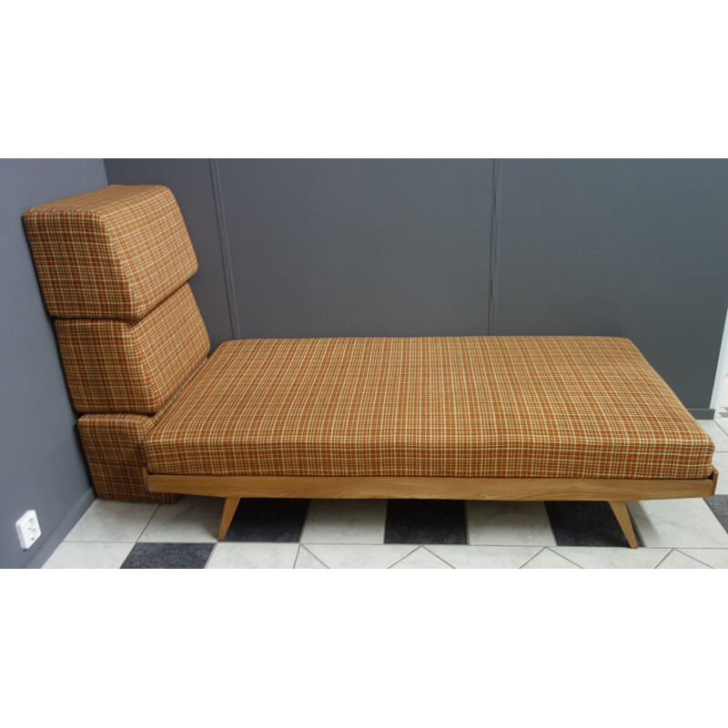 Lit de repos vintage en tissu orange, 1960