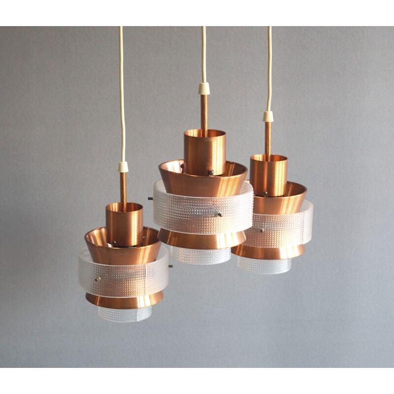 Danish copper pendant lamp - 1960s