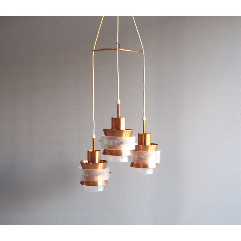 Danish copper pendant lamp - 1960s