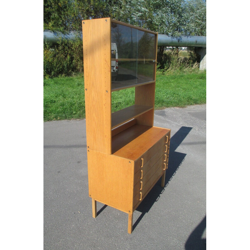 Vintage bookcase partially glazed by B. Fridhagen for Bodafors, Sweden 1960