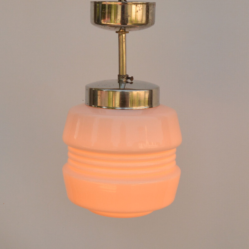 Vintage Art deco pendant lamp by Spółdzielnia Pracy for Metal Labor, Poland 1930s