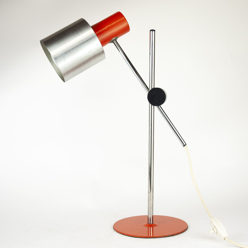 Lampe de bureau italienne vintage en aluminium orange par Prova, 1960