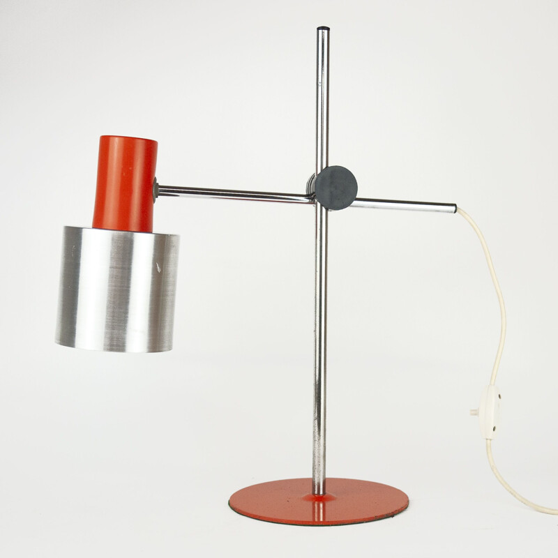 Vintage Italian orange aluminium desk lamp by Prova, 1960s