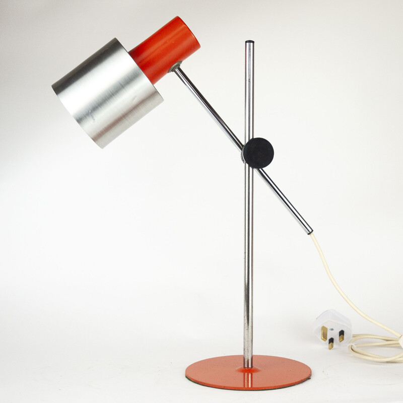 Vintage Italian orange aluminium desk lamp by Prova, 1960s