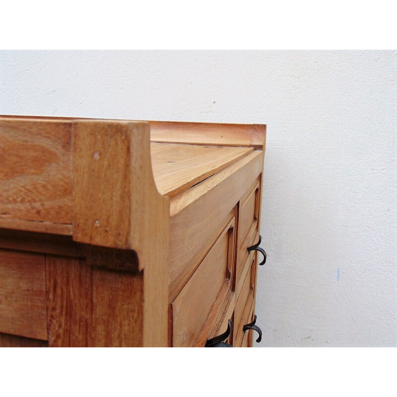 Classeur de bureau vintage en bois de chêne