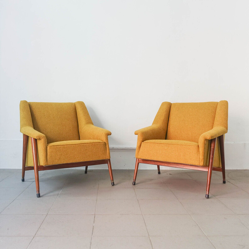 Pair of vintage wooden armchairs by José Espinho for Olaio, Portugal 1959