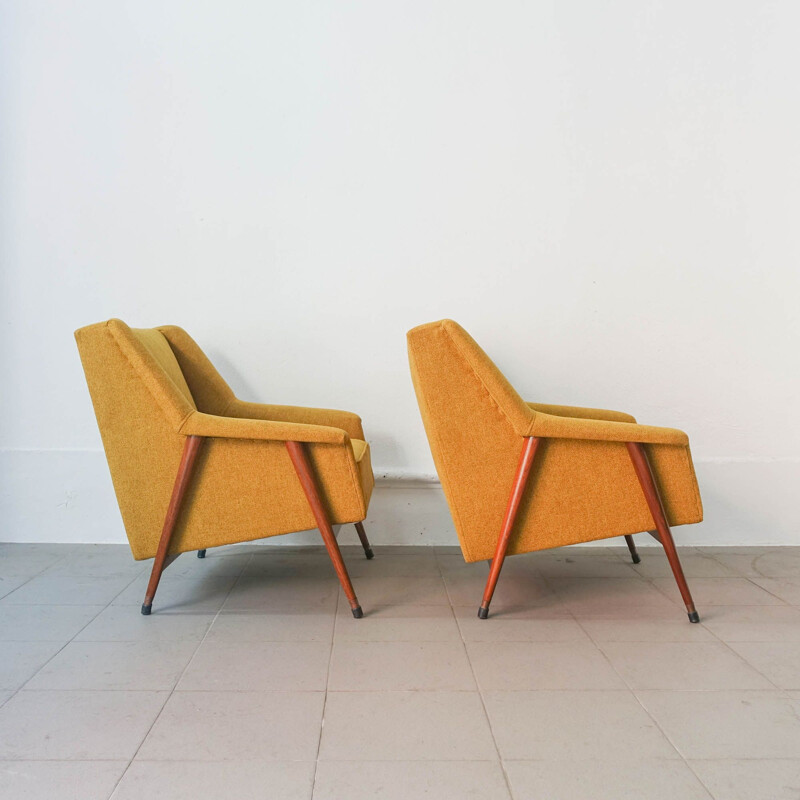 Paar vintage houten fauteuils van José Espinho voor Olaio, Portugal 1959