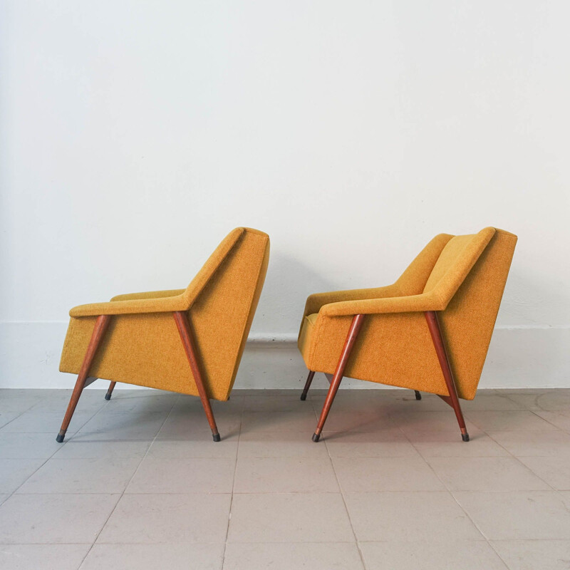 Pair of vintage wooden armchairs by José Espinho for Olaio, Portugal 1959