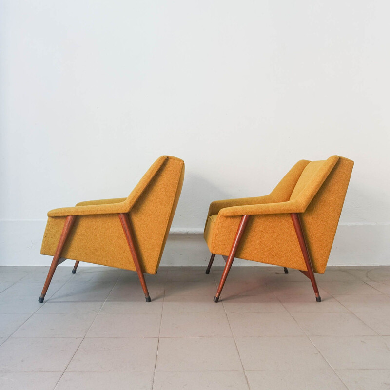Paire de fauteuils vintage en bois par José Espinho pour Olaio, Portugal 1959