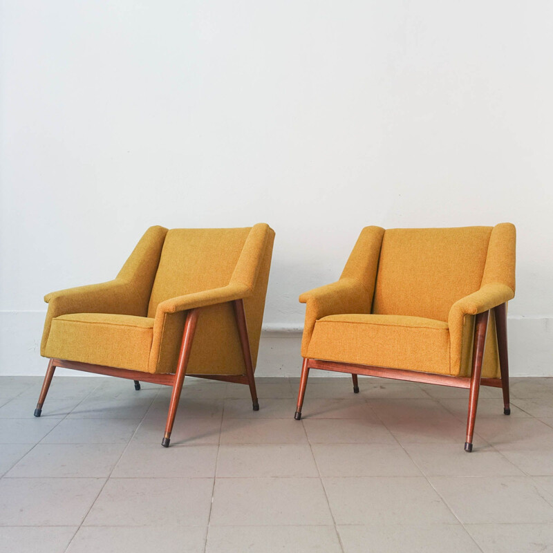 Paire de fauteuils vintage en bois par José Espinho pour Olaio, Portugal 1959