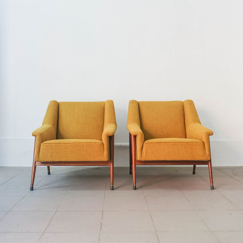 Paar vintage houten fauteuils van José Espinho voor Olaio, Portugal 1959