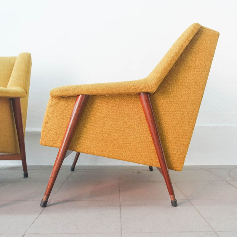 Paire de fauteuils vintage en bois par José Espinho pour Olaio, Portugal 1959
