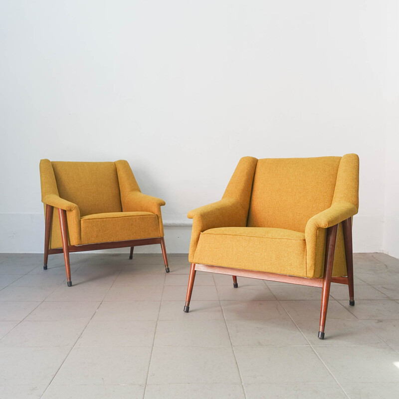 Pair of vintage wooden armchairs by José Espinho for Olaio, Portugal 1959