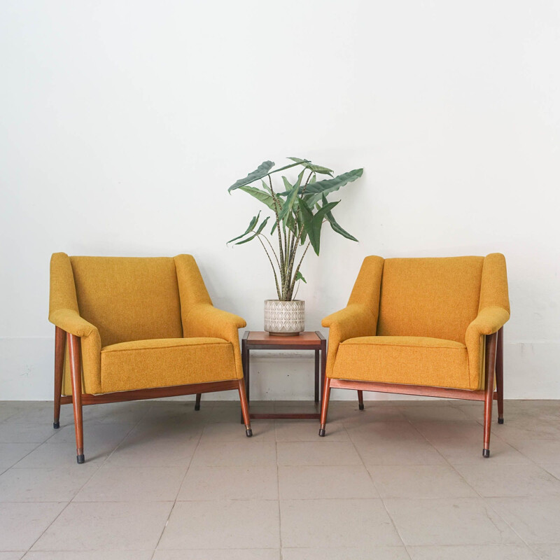 Pair of vintage wooden armchairs by José Espinho for Olaio, Portugal 1959