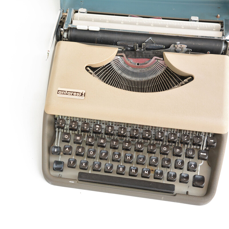 Vintage suitcase typewriter by Antares Parva, Italy 1970s