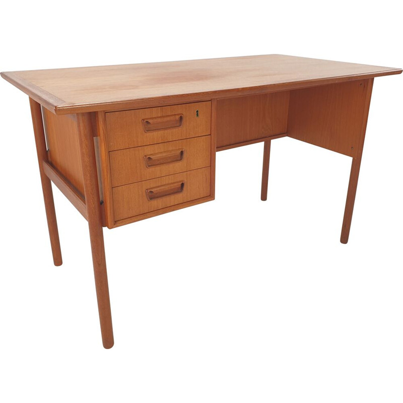 Danish vintage teak desk by Gunnar Nielsen Tibergaard, 1960s